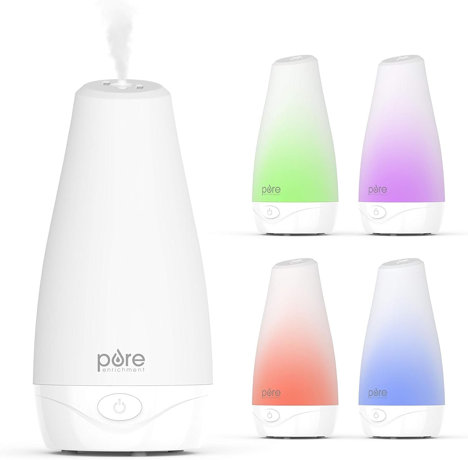 Pure Enrichment® PureSpa™ Essential Oil Diffuser - Compact Ultrasonic Aromatherapy Diffuser, Natural Air Deodorizer, 100ml Water Tank, and Optional Mood Light - Lasts Up to 7 Hours with Auto Shut-Off - Image 2