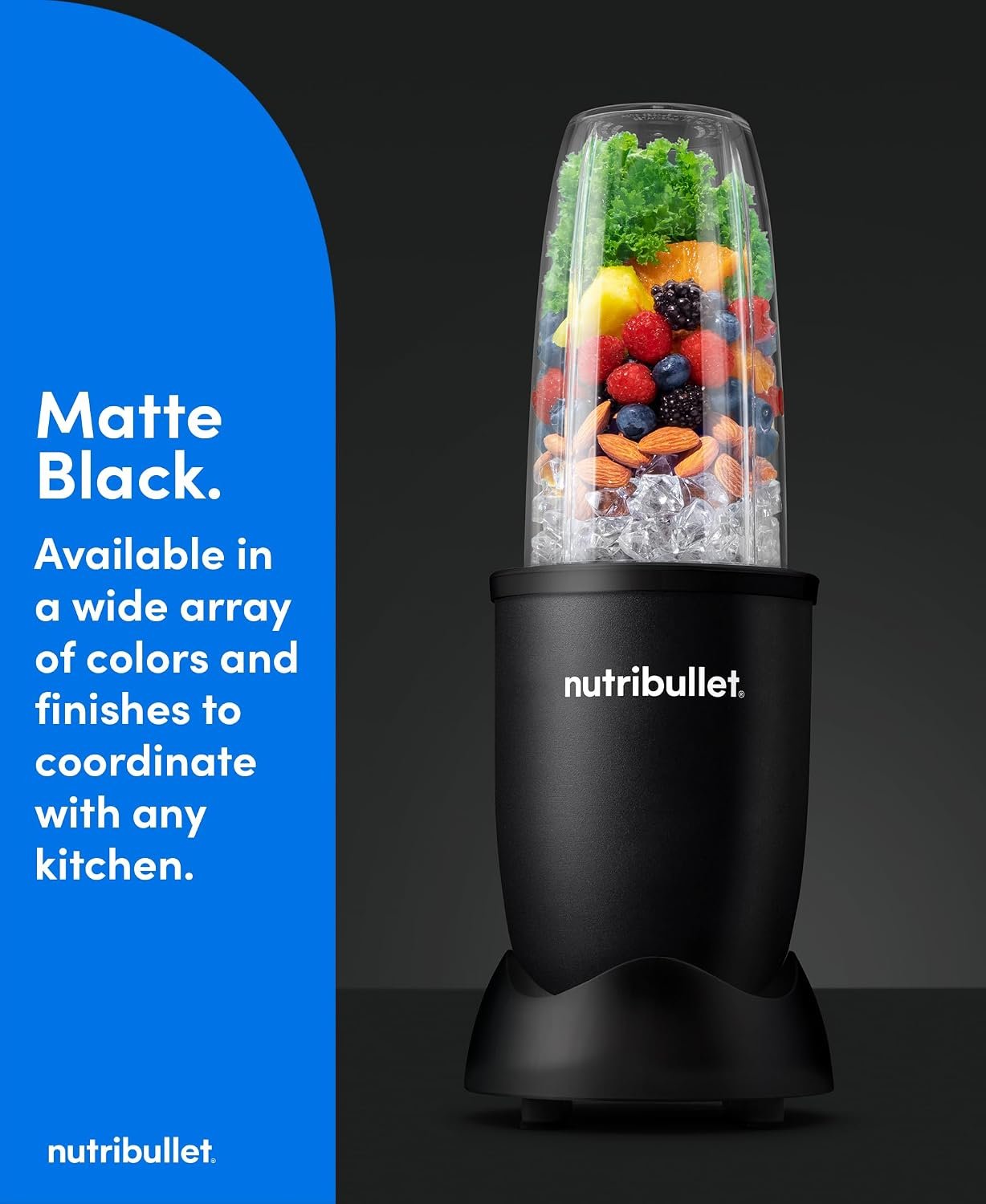 nutribullet Pro Personal Blender, Shakes, Smoothies, Food Prep, and Frozen Blending, 32 Ounce Cup, 24 Ounce Cup, Flip-top Travel Lid, 900 Watt, Matte Black, NB9-0901AK - Image 5
