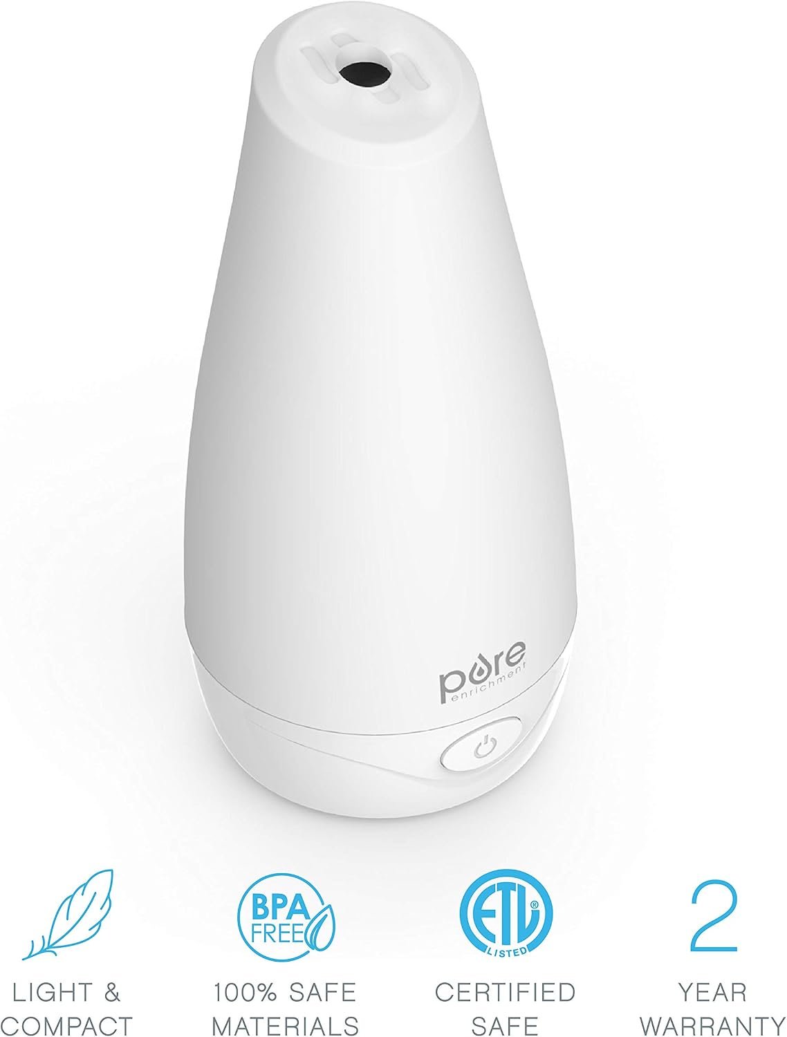 Pure Enrichment® PureSpa™ Essential Oil Diffuser - Compact Ultrasonic Aromatherapy Diffuser, Natural Air Deodorizer, 100ml Water Tank, and Optional Mood Light - Lasts Up to 7 Hours with Auto Shut-Off - Image 4