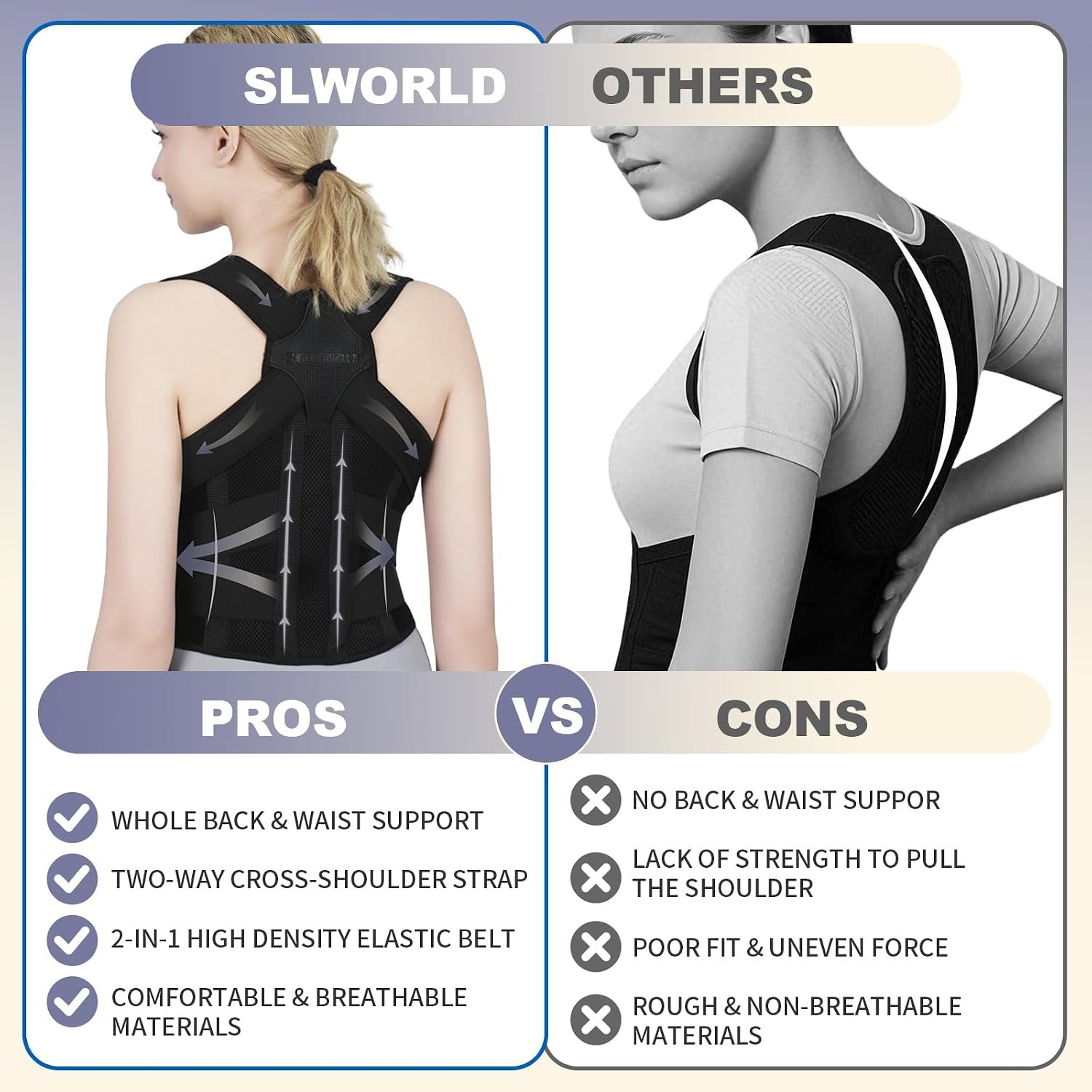 Posture Corrector for Women and Men Upgraded Back Brace, Adjustable Back Support for Upper and Lower Back Pain Relief, Shoulder Straightener for Hunchback, Scoliosis, Lumbar, Spine (Black, Large) - Image 6