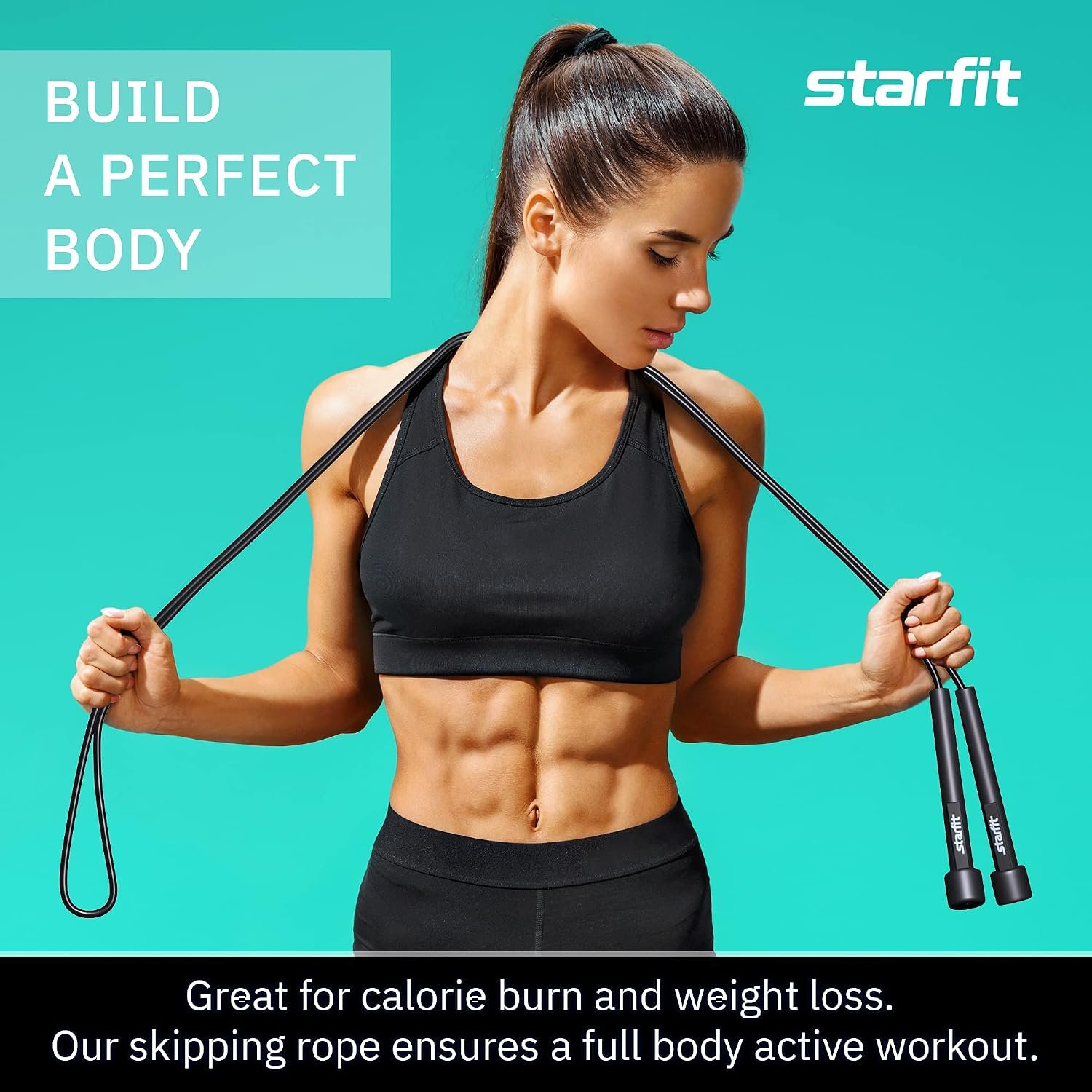 STARFIT Lightweight Jump Rope 2pcs for Fitness and Exercise,Adjustable Jump Ropes with Plastic Handles, Cardio and Endurance Training,Jumping Rope for Workout (Black+Black) - Image 6