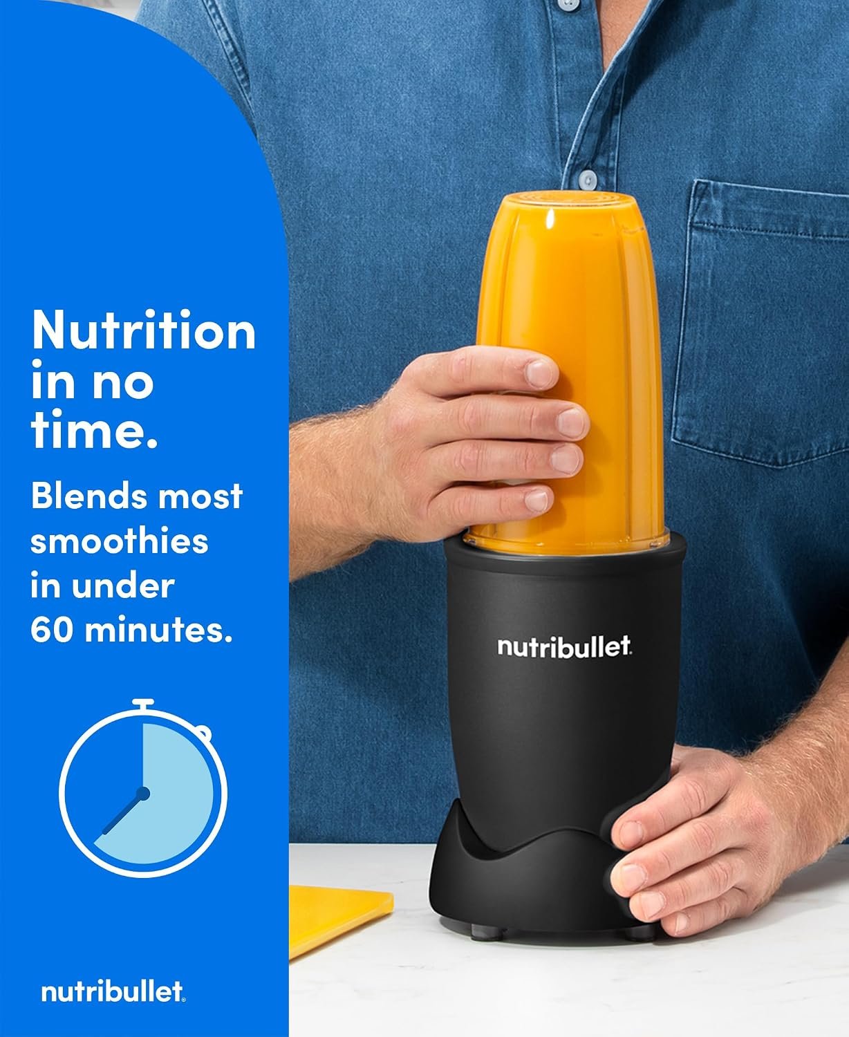 nutribullet Pro Personal Blender, Shakes, Smoothies, Food Prep, and Frozen Blending, 32 Ounce Cup, 24 Ounce Cup, Flip-top Travel Lid, 900 Watt, Matte Black, NB9-0901AK - Image 7
