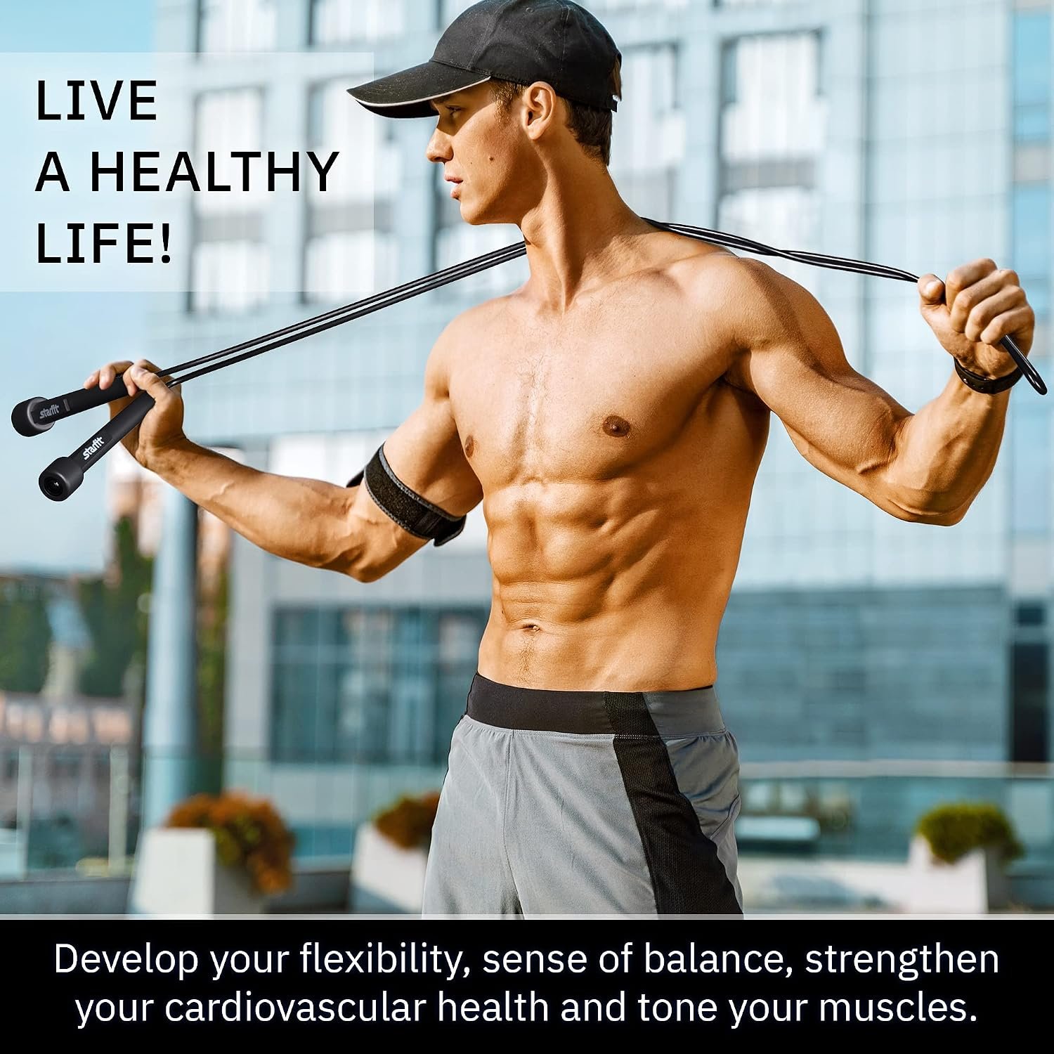 STARFIT Lightweight Jump Rope 2pcs for Fitness and Exercise,Adjustable Jump Ropes with Plastic Handles, Cardio and Endurance Training,Jumping Rope for Workout (Black+Black) - Image 7