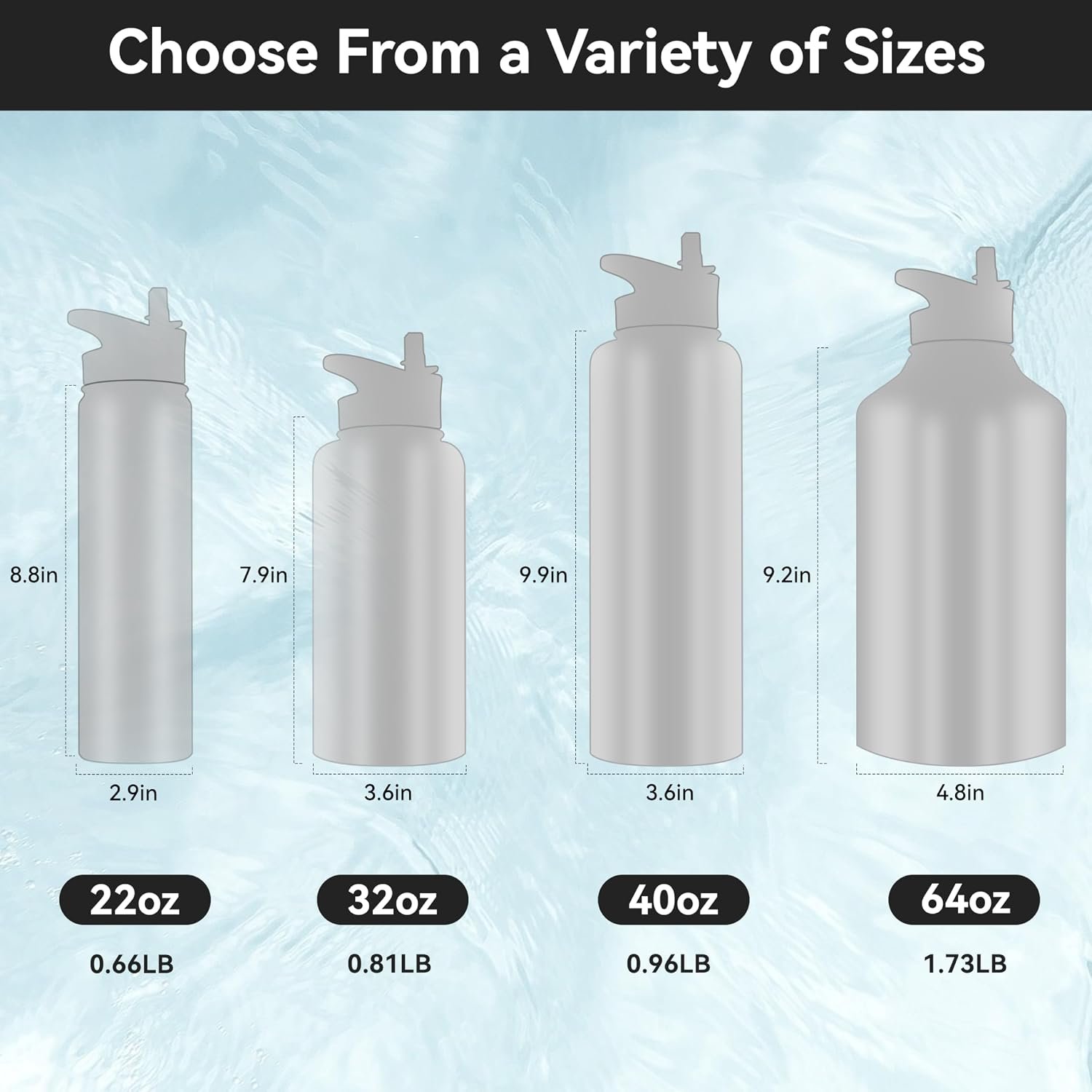HASLE OUTFITTERS 32 oz Insulated Water Bottle Stainless Steel Double Walled Vacuum Sports Water Bottle with 2 Lids (Straw and Spout Lid) for Gym Camping Hiking(Black,1) - Image 4